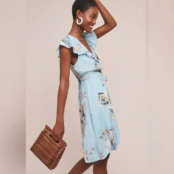 Maeve x Anthropologie | Rosalia Floral Wrap Dress - Size 0 - Picture 1 of 8